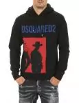 dsquared2 sweat new hiver western hoodie black